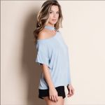 Sweet Claire Choker Off the Shoulder Tee Size Small Photo 7