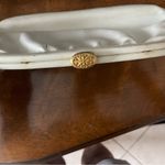 Unique Vintage White Leather Gold Clasp Vintage Clutch Bag Photo 1