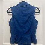 Maggy London  60% Linen V-neck Vest Tank in Blue Photo 2