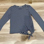 Olivia Rae  Blue and White Knot Long Sleeve Top Women’s Small Photo 0