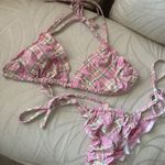 frankie's bikinis Frankie’s Bikini x Vs pink plaid set Photo 0