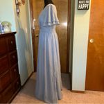 NWOT light blue chiffon flutter sleeve long Mother of the Bride dress size 10 Photo 3