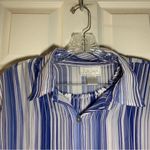 Jordan Woman Blue/White Striped Button Up Blouse size 1X Photo 2