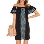 Piper by Townsen Black Off Shoulder Embroidered Dress Size Medium Photo 0