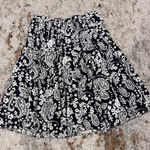 Liz Claiborne  Black & White Paisley A-Line Pleated Cotton Skirt Women's Size 10 Photo 0