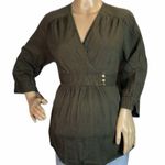 Oh Baby! by Motherhood Faux Wrap Peasant Blouse L Green Size undefined Photo 0