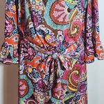 Dress Barn Colorful Paisley Off-the-Shoulder Dress Size Large Wedding Guest Dress Photo 3