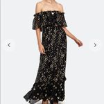 Love Shack Fancy NWT silk Ronny maxi dress in black metallic stars Photo 2