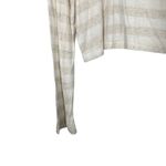 Maronie Cream Oatmeal Striped Long Sleeve Lightweight Cropped Top Women Sz L Size L Photo 3