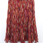 Cato Y2K  Womens Skirt Size 10 Red Multicolor Pleated Boho Midi Artsy Fall Earthy Photo 0