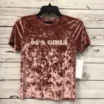 90’s Girls Let’s Run‎ the World crushed velvet tee Pink Size M Photo 1