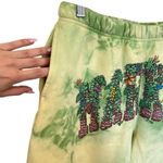 Chinatown Market Tie Dye Sweatpants With Hawaiian Flowers Green/ Yellow Small Photo 2
