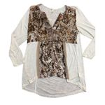 Anthropologie Tiny Gilded Acacia Henley Gold Velvet Size Small Ivory by  Photo 4