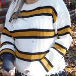 Lush Clothing Black White And Gold Stripe Sweater Photo 0