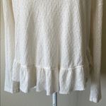 Anthropologie  Maeve Addie Ruffled Hacci Pullover Ivory Photo 3