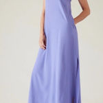 Athleta  Arrival Maxi Cross Back Dress Dark Adonis Blue Size XS Athleisure Lilac Photo 0