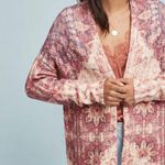Anthropologie Natalia Floral Intarsia Cardigan Sweater Sz S Akemi Kin open front Photo 8