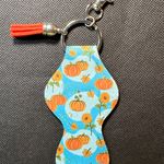 Handmade Pumpkins Sunflowers Blue Chapstick Lipstick Holder Keychain Photo 1