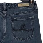 Seven7 SZ 29 Straight Jeans Low-Rise Distressed Whiskered Pockets Black Wash Photo 5