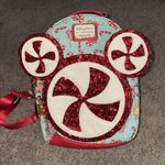 Lounge Fly 2022 Disney Parks Christmas Holiday Peppermint Candy Cane  Backpack Bag Photo 6