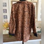 Chicos Size 3 XL 16 Brown Black Leopard Shirt Button Down Casual Officewear Photo 1