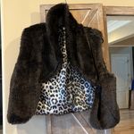 John Paul Richard  Faux Fur Vest Sleeveless Coat Womens M Glam Dressy Coffee Photo 4
