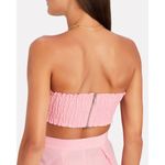 Ronny Kobo Pink Mayah Pleated Bandeau Strapless Smocked Crop Top Size Small Photo 2