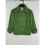 CAbi Jacket Womens Size 4 Green Wool Blend Short Double Breast Peacoat Photo 1