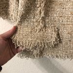 St. John Tweed Knit Shimmer Blazer Jacket Tassel Trim in Beige - Size 12 Photo 1