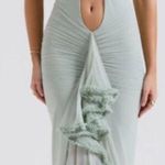 House Of CB House‎ of CB 'Gabriella' Pistachio Ruffled Keyhole Front Gown NWOT size L Photo 1