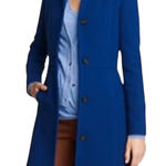 J.Crew  Classic Lady Day Coat Italian Double Cloth Pocket Wool Thinsulate Blue 4 Photo 0