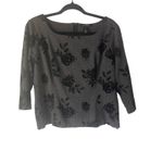 White House | Black Market 14 Top 12 Skirt Black Floral Career Suit Separates Set Photo 1