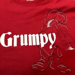 Disneyland Resort Grumpy T Shirt Crew Neck Short Sleeve 100% Cotton Red Small Photo 1