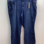 Nanette Lepore Size 20W Dark Blue Flare Women's Jeans W/Floral Embroidery. New Photo 0