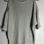 3/20 Sale Carina Ricci crochet knit off the shoulder sweater size medium Silver Photo 1