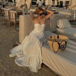 ZARA dress maxi poplin ruffle flowy white corset bohemian summer vacation Photo 18