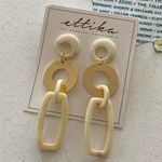 Ettika  x Revolve Chunky Statement Triple Hoop Gold Drop Earrings Photo 0