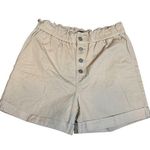 Banana Republic  Paperbag High Rise Cuffed Shorts Size 8 Khaki Tan Button Fly EUC Photo 0