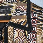 Vintage 80’s Giancarlo Ferrari Black Tan Animal Geometric Print Zip Up Jacket L Size L Photo 3