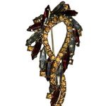 Juliana Amber Rhinestones Twisted Style Brooch With Prong Setting Vintage Orange Photo 6
