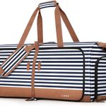 Travel Duffel Bag Bag for Women 80L Large Duffel Bag Foldable Weekender Bag with Shoes Compartment, Blue Stripes Photo 0