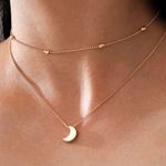 Gold Moon Layered Pendant Necklace Photo 0