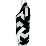 Pink Rose Sweater Women Medium White Black Stripe Open Cardigan Neutral Everyday Photo 2