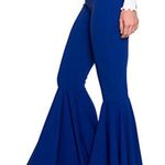 Royal Blue NWOT Fitted High Rise Stretch Flared Women's Pants Size M Photo 1