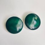 None Emerald Green Round Button Earrings Photo 5