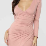 Love by Design LOVE X DESIGN Pink Long Sleeve VNeck Wrap Design Bodycon Dress Extra Large Photo 0