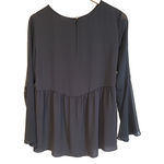 Loft Sheer Black Blouse Witchy Whimsigoth Fairy Grunge Flare Bell Sleeve Size M Photo 1