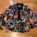 Haute Monde NWOT hate monde floral print tie neck long sleeve blouse size Medium Photo 7