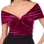 Parker Velvet Ruffle Sleeve Party Blouse Fuchsia Purple Size M NWOT Photo 3