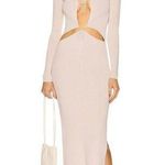 AYA MUSE Jacaranda Dress in Tan Large New Womens Knit Cut out Maxi Long Gown Photo 0